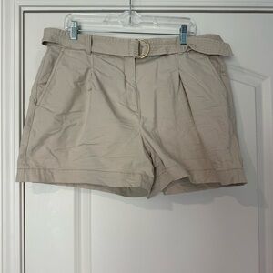 LOFT Beige Women's Belted Shorts